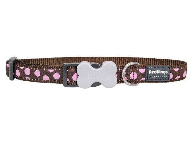 Collare Dingo rosso, macchia rosa, 24-36cm/15mm