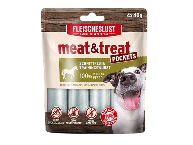 Meat & Treat pocket hest, 4x40g