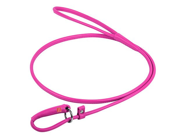 Waudog rundsyet læder udstillingsline, pink