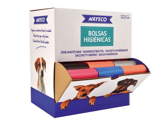 Høm Høm poser, farvede, 60 ruller i display