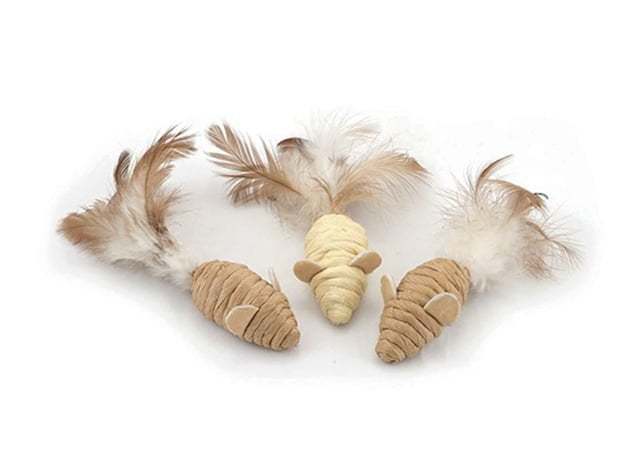 NYC Naturmus med fjer, 3stk.