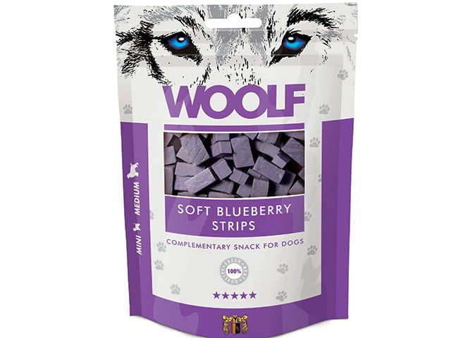Woolf Soft Blueberry Strips 100g
