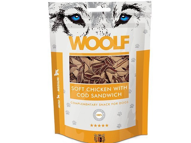 Woolf Soft Chicken with Cod Sandwich 100g