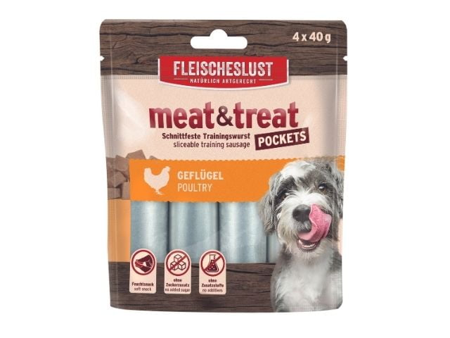 Meat & Treat pocket fjerkræ, 4x40g