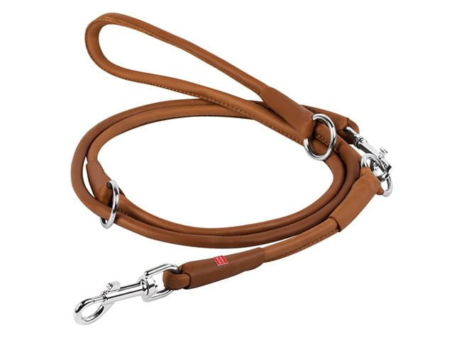 Waudog Soft rundsyet læder dressurline, brun