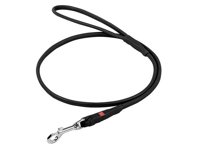 Waudog Soft rundsyet læder førerline, sort