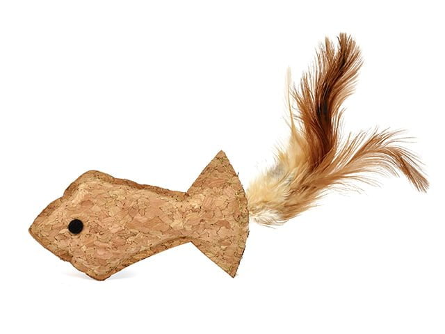 NYC Korkfisk med catnip og fjer, 9,5cm