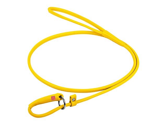 Waudog rundsyet læder udstillingsline, 135cm/6mm, gul
