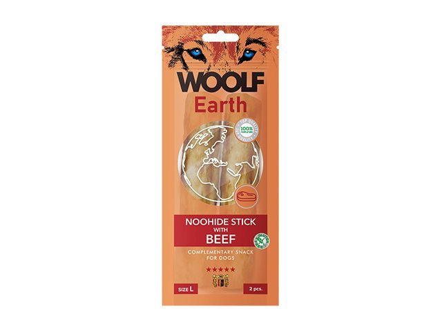 Woolf Earth Noohide sticks beef L, 2pcs.