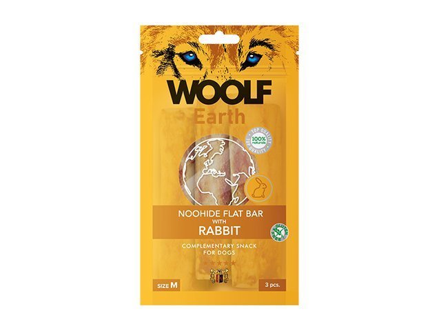 Woolf Earth Noohide flat bar rabbit M, 3pcs.