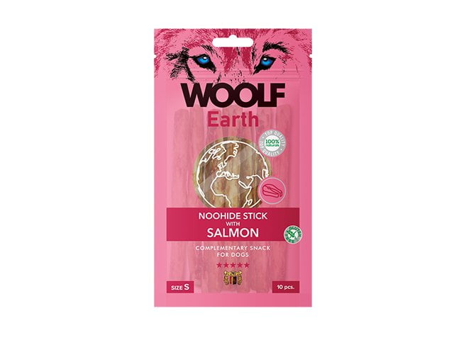 Woolf Earth Noohide sticks salmon S, 10pcs.