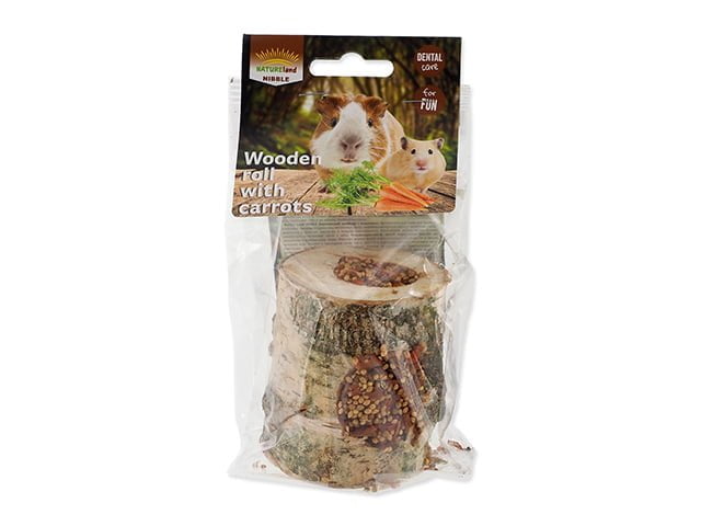 Nature Land NIBBLE træ rulle med gulerod, 150g