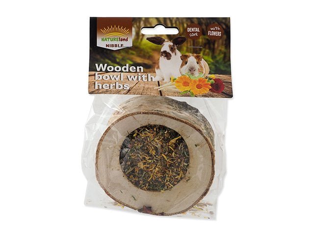 Nature Land NIBBLE træskål med urter, 120g