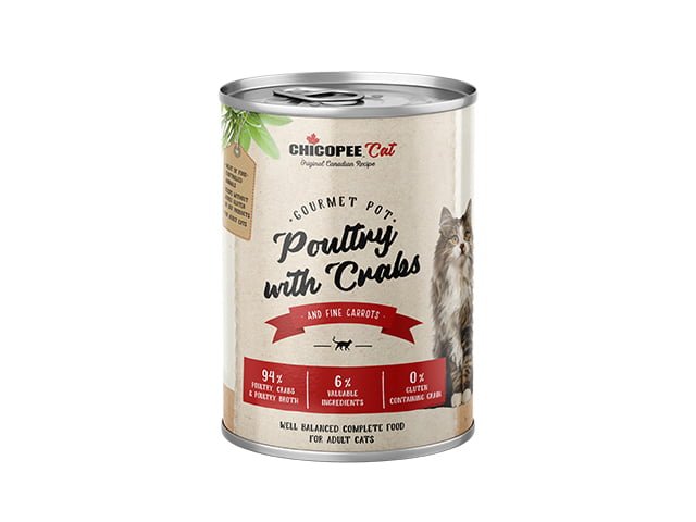 Chicopee Cat Gourmet Pot Fjerkræ med krabbe, 400g
