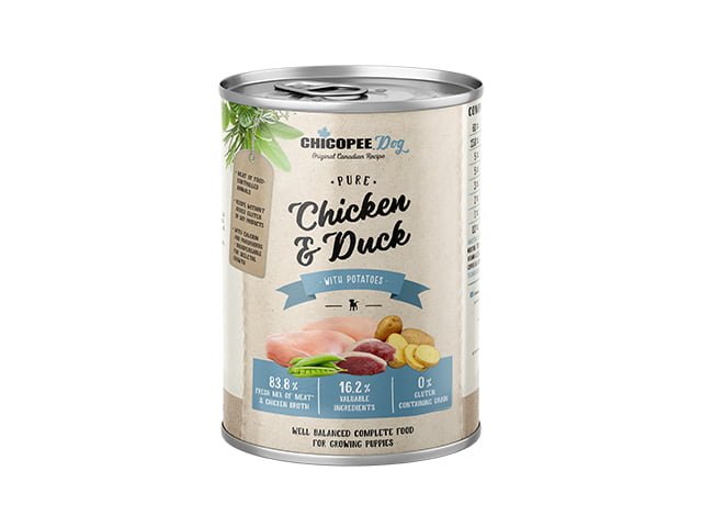 Chicopee Dog Junior Pure Kylling & And, 400g