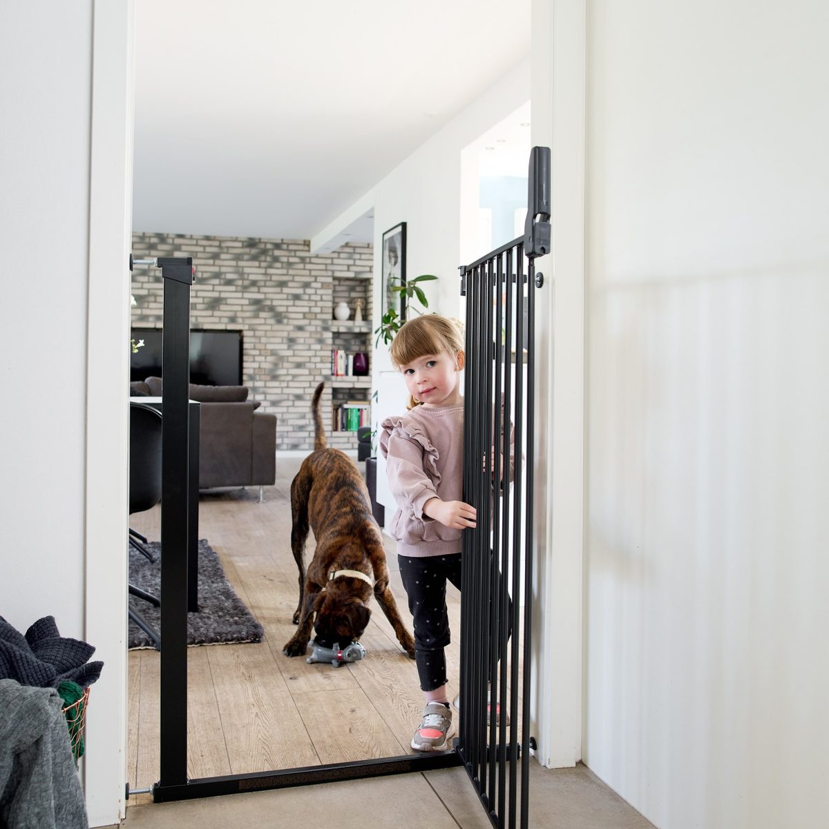 DogSpace Bonnie extra tall Pressure Fitted Pet gate, black