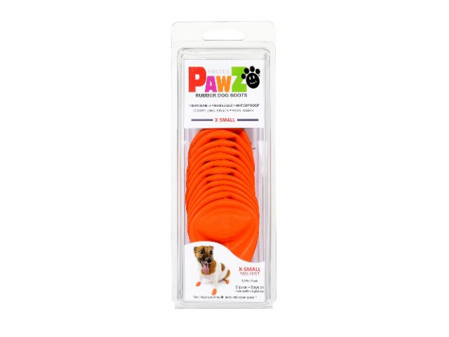 PawZ Dog Boots, X-Small, Orange