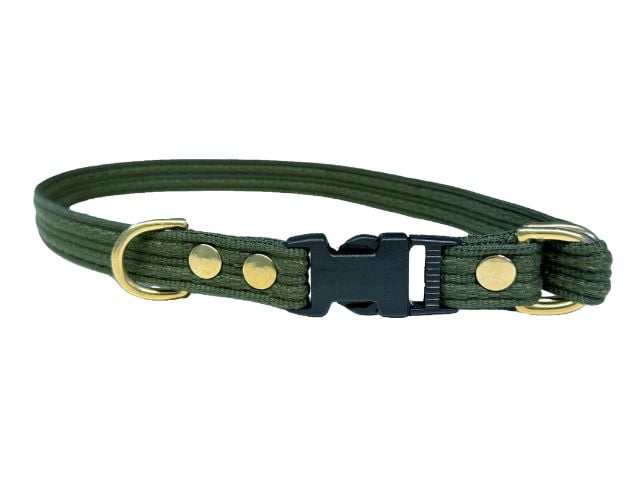 Fenriz collar, 35-60cm/20mm green, brass