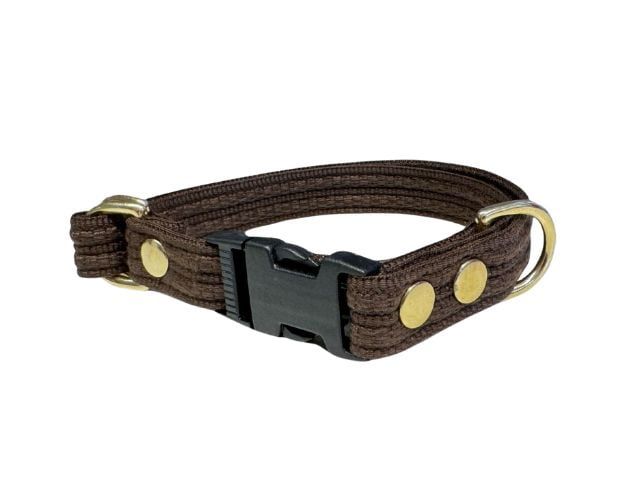 Fenriz halsbånd, brun, messing